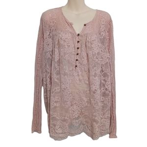 Shyanne Pink Lace Blouse